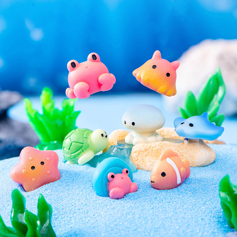 Aquarium Fish Accessories - Resina creativa animali dell'oceano delfini Qctopuses
