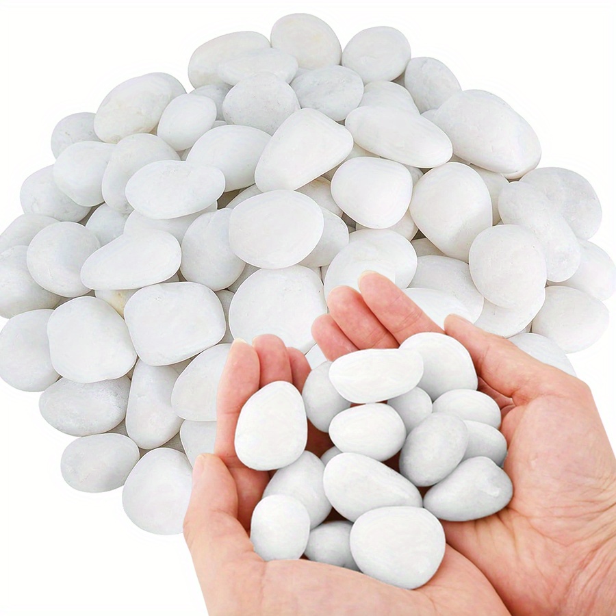 Aquarium Fish Items - 200/400g Bianco Alto Lucido Ciottoli Naturali